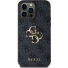 Guess PU 4G Metal Logo Zadní Kryt pro iPhone 14 Pro Max Grey
