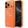 Guess IML 4G Script Metal Logo Zadní Kryt pro iPhone 17 Pro Orange