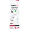 SWISSTEN SIEŤOVÝ ADAPTÉR SMART IC 2x USB 2,1 A POWER + DÁTOVÝ KÁBEL USB / TYPE C 1,2 M BIELÝ