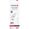 SWISSTEN SIEŤOVÝ ADAPTÉR SMART IC 1x USB 1A POWER + DÁTOVÝ KÁBEL USB / TYPE C 1,2 M BIELÝ