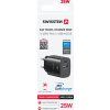 SWISSTEN SÍŤOVÝ ADAPTÉR EDGE GaN 1x USB-C PD 25W + 1x USB-A 18W QC ČERNÝ