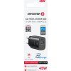 SWISSTEN SÍŤOVÝ ADAPTÉR EDGE GaN 1x USB-C PD 45W + 1x USB-A 18W QC ČERNÝ