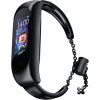 Kovový náramek pro Xiaomi Mi Band 3 / 4 / 5 / 6 pásek - černý