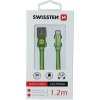 DÁTOVÝ KÁBEL SWISSTEN TEXTILE USB / LIGHTNING 1,2 M ZELENÝ