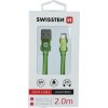 DÁTOVÝ KÁBEL SWISSTEN TEXTILE USB / LIGHTNING 2,0 M ZELENÝ