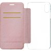 GUBPBKTI61IRG Guess Bundle Leather Book Case Iridescent Rose Gold + Tempered Glass pre iPhone XR