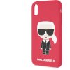 KLHCI61SLFKRE Karl Lagerfeld Full Body Iconic Silikónové Puzdro pre iPhone XR Red