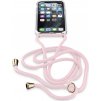 Transparentní zadní kryt Cellularline Neck-Case s růžovou šňůrkou na krk pro Apple iPhone 11 Pro