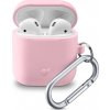 Ochranný kryt s karabinou Cellularline Bounce pro Apple AirPods 1 & 2, růžový