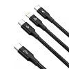 Baseus rychlý USB-C kabel Rapid 3v1 Type-C (USB-C), Lightning a Micro-USB PD20W - 150cm, Black