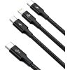 Baseus Rapid Series 3v1 Fast Charging Datový Kabel USB-C - USB-C/Lightning/MicroUSB 20W 1.5m Black