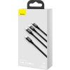 Baseus Rapid Series 3v1 Fast Charging Datový Kabel USB-C - USB-C/Lightning/MicroUSB 20W 1.5m Black
