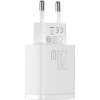BASEUS CCXJ-B02 2-PORT NETWORK CHARGER PD20W/QC3.0 WHITE