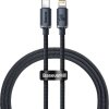 Baseus CAJY000201 Crystal Shine Series Datový Kabel USB-C - Lightning 20W 1,2m Black