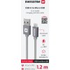 DÁTOVÝ KÁBEL SWISSTEN TEXTILE USB / MICRO USB 1,2 M ŠEDÝ