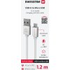 DÁTOVÝ KÁBEL SWISSTEN TEXTILE USB / MICRO USB 1,2 M STRIEBORNÝ