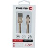 DÁTOVÝ KÁBEL SWISSTEN TEXTILE USB / MICRO USB 1,2 M ZLATÝ