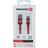 DÁTOVÝ KÁBEL SWISSTEN TEXTILE USB / MICRO USB 2,0 M ČERVENÝ