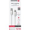 DÁTOVÝ KÁBEL SWISSTEN TEXTILE USB-C / LIGHTNING 1,2 M STRIEBORNÝ