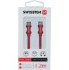 DÁTOVÝ KÁBEL SWISSTEN TEXTILE USB-C / LIGHTNING 1,2 M ČERVENÝ