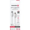DATOVÝ KABEL SWISSTEN TEXTILE USB-C / LIGHTNING MFi 1,2 M STŘÍBRNÝ