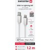DÁTOVÝ KÁBEL SWISSTEN TEXTILE USB-C / LIGHTNING MFi 1,2 M STRIEBORNÝ