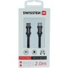 DÁTOVÝ KÁBEL SWISSTEN TEXTILE USB-C / LIGHTNING 2,0 M ČIERNY