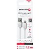 DATOVÝ KABEL SWISSTEN TEXTILE USB / LIGHTNING MFi 1,2 M STŘÍBRNÝ