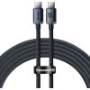 Baseus CAJY000701 Crystal Shine Series Datový Kabel USB-C - USB-C 100W 2m Black