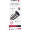 SWISSTEN CL ADAPTÉR POWER DELIVERY USB-C + QUICK CHARGE 3.0 36W METAL STRIEBORNÝ