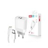Nabíječka XO L64 PD QC 3.0 18W 1x USB 1x USB-C + kabel USB-C -Lightning, bílá hlavni