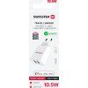 SWISSTEN SÍŤOVÝ ADAPTÉR SMART IC 2x USB 2,1A POWER + DATOVÝ KABEL USB / LIGHTNING MFi 1,2 M BÍLÝ