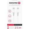 DATOVÝ KABEL SWISSTEN TPE USB-C/USB-C POWER DELIVERY 5A (100W) 2,5 M BÍLÝ