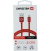 DÁTOVÝ KÁBEL SWISSTEN TEXTILE USB / USB-C 3,0 M ČERVENÝ