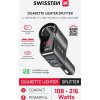 SWISSTEN AUTOADAPTÉR S VÝSTUPEM 1x CL, 1x UCB-C PD a 2x USB-A, 108W - 216W
