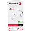 SWISSTEN SÍŤOVÝ ADAPTÉR 2x USB 10,5W pro UK zásuvku BÍLÝ