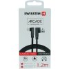 TEXTILNÝ DÁTOVÝ KÁBEL SWISSTEN ARCADE USB / LIGHTNING 1,2 M ČIERNY