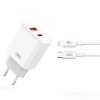 charger xo ce12 pd qc 30 20w 1x usb 1x usb c cable usb c lightning white 2
