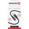 DÁTOVÝ KÁBEL SWISSTEN SOFT SILICONE USB / USB-C 1,5 M 60W ČIERNY
