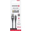 DÁTOVÝ KÁBEL SWISSTEN KEVLAR USB / USB-C 1,5 M ANTRACIT
