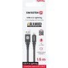 DATOVÝ KABEL SWISSTEN ARAMID REINFORCED USB / LIGHTNING 1,5 M ANTRACIT
