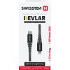 DÁTOVÝ KÁBEL SWISSTEN KEVLAR USB-C / LIGHTNING 1,5 M ANTRACIT