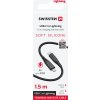 DÁTOVÝ KÁBEL SWISSTEN SOFT SILICONE USB-C / LIGHTNING 1,5 M 60W ČIERNY