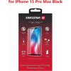 SKLO SWISSTEN FULL GLUE, COLOR FRAME, CASE FRIENDLY PRE APPLE IPHONE 15 PRO MAX ČIERNE