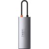 Hub 6v1 Baseus Metal Gleam Series, USB-C na 3x USB 3.0 HDMI USB-C PD Ethernet RJ45