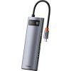 Hub 8v1 Baseus Metal Gleam Series, USB-C na 3x USB 3.0 HDMI USB-C PD Ethernet RJ45 microSD/SD