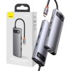 Hub 8v1 Baseus Metal Gleam Series, USB-C na 3x USB 3.0 HDMI USB-C PD Ethernet RJ45 microSD/SD