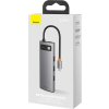 Hub 8v1 Baseus Metal Gleam Series, USB-C na 3x USB 3.0 HDMI USB-C PD Ethernet RJ45 microSD/SD