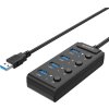 Orico USB 3.0. Hub s prepínačmi, 5x USB (čierny)