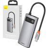 Hub 4v1 Baseus Metal Gleam Series, USB-C na USB 3.0 USB 2.0 HDMI USB-C PD